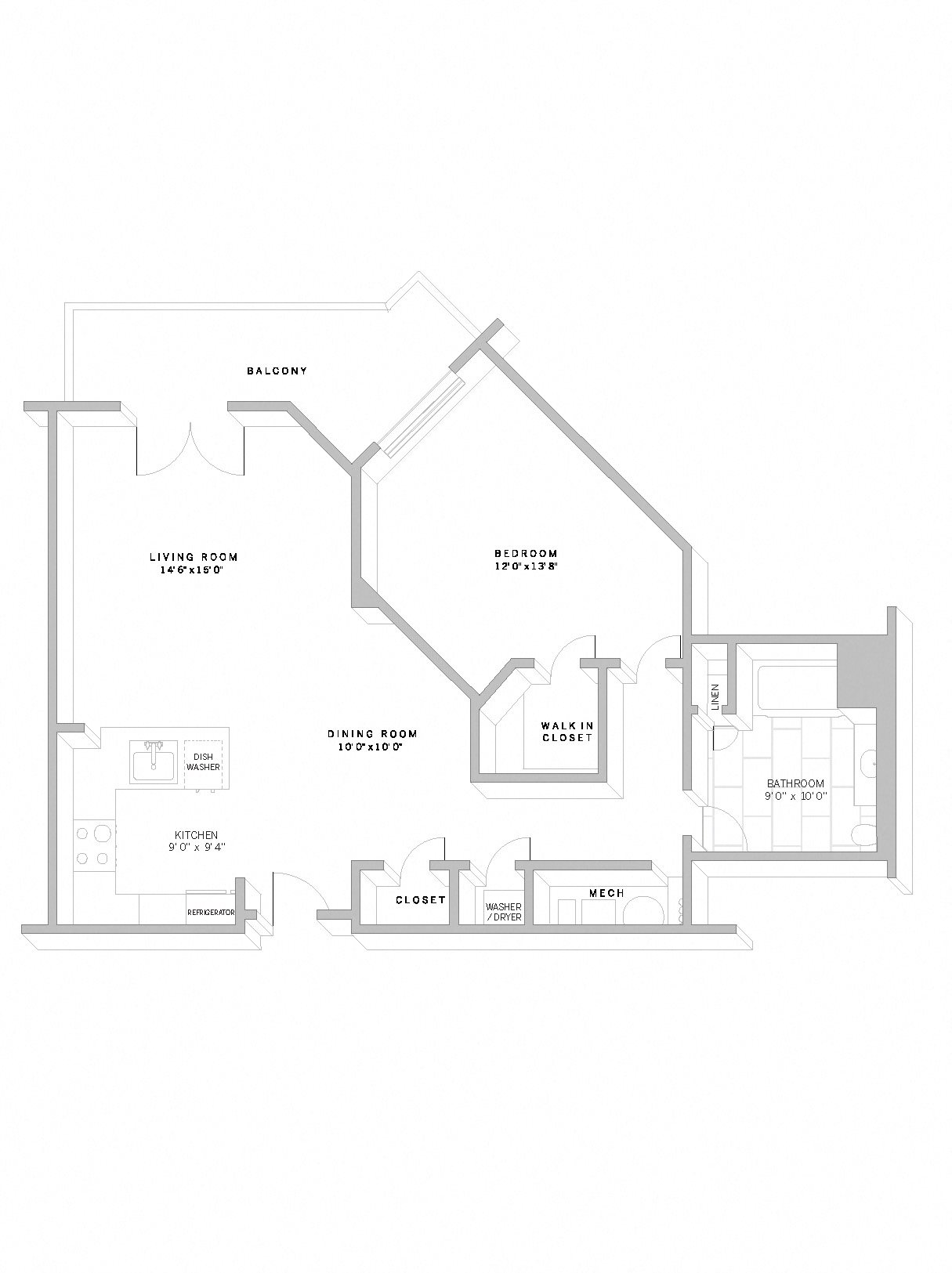Floor Plan A9 1 Bed 1 Bath A9 Floor Plan 13
